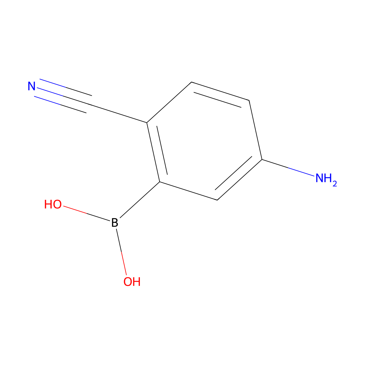 (5-Amino-2-cyanophenyl)boronic acid molecular structure, CAS 1375197-95-7