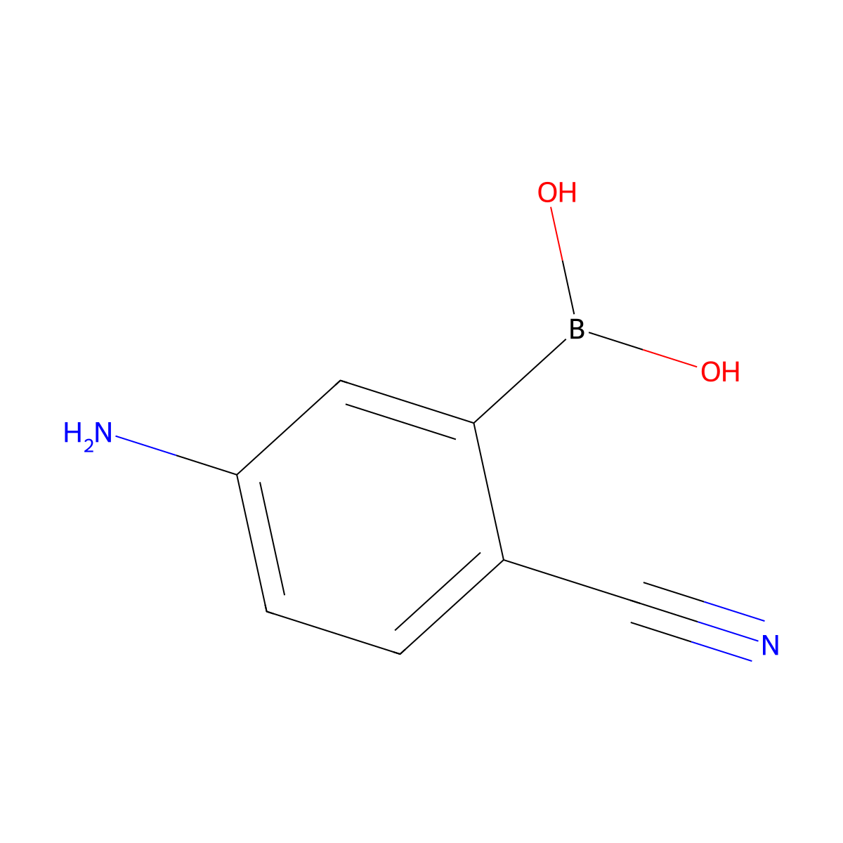 (5-Amino-2-cyanophenyl)boronic acid molecular structure, CAS 1375197-95-7