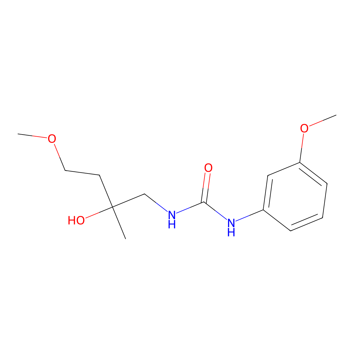3-(2-Hydroxy-4-methoxy-2-methylbutyl)-1-(3-methoxyphenyl)urea molecular structure, CAS 1375199-24-8
