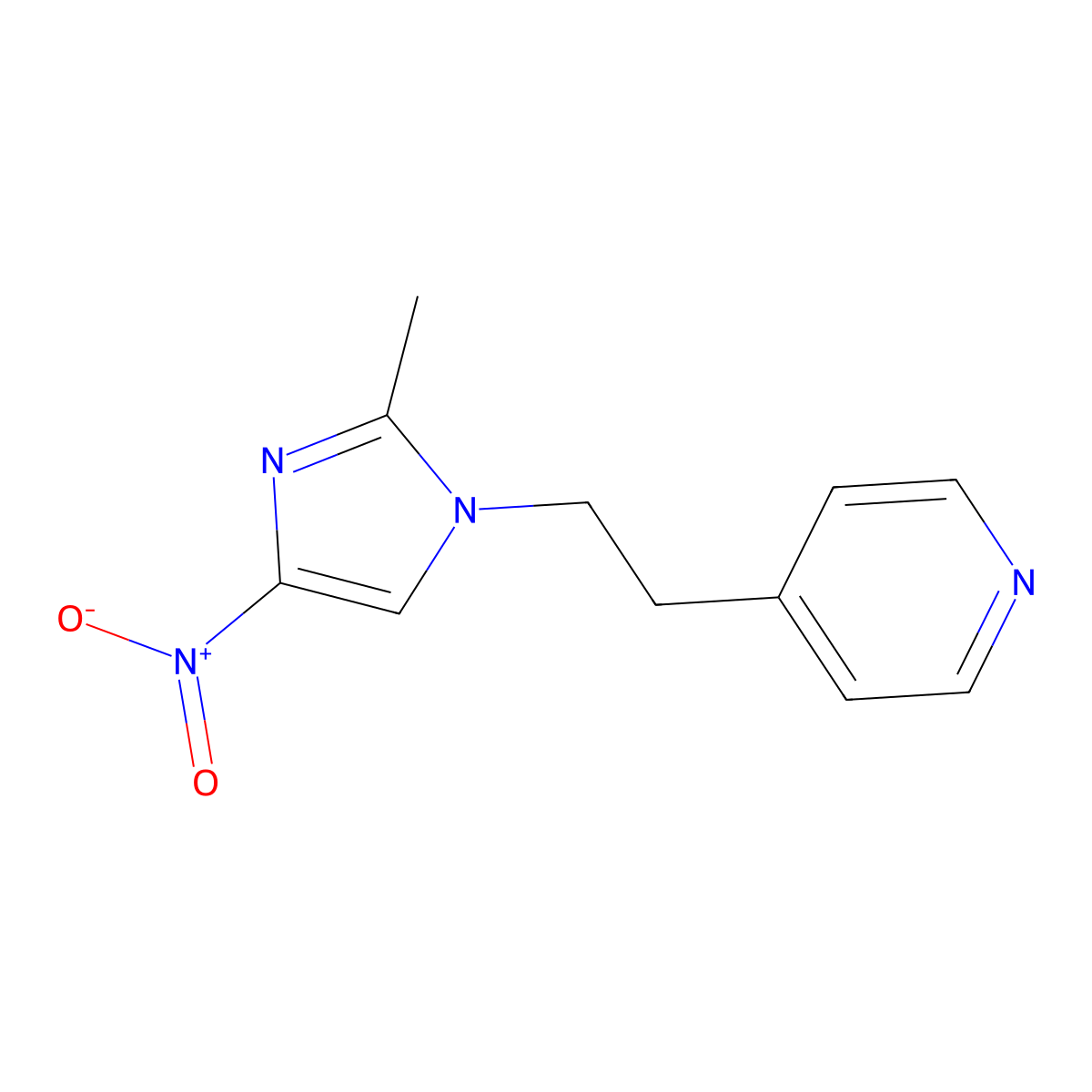 4-(2-(2-Methyl-4-nitro-1H-imidazol-1-YL)ethyl)pyridine molecular structure, CAS 13752-31-3