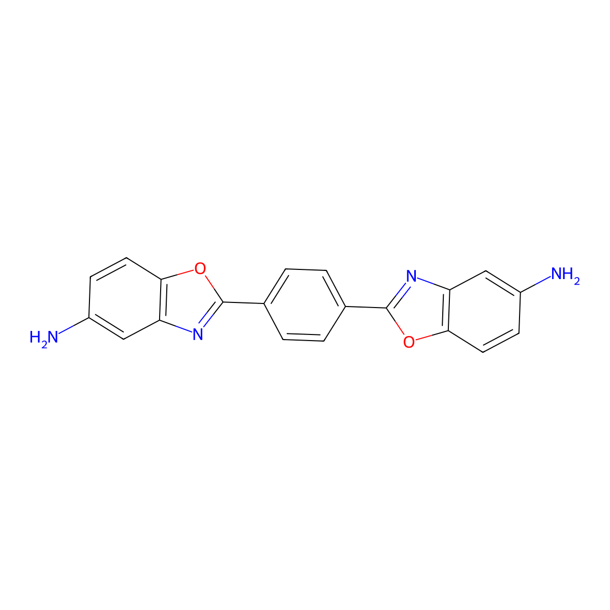 1,4-Bis(5-amino-2-benzoxazolyl)benzene molecular structure, CAS 13752-53-9