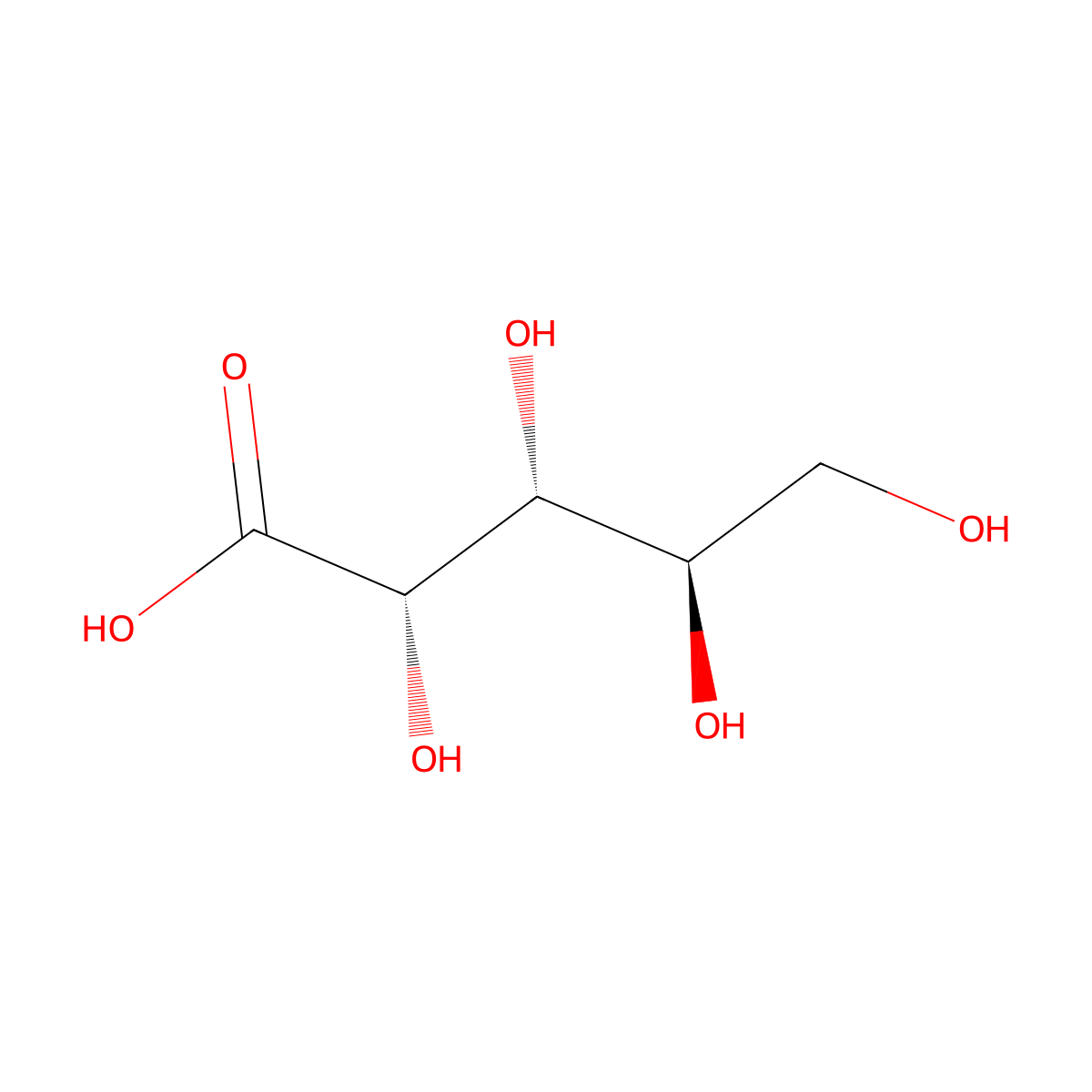 D-Arabinonic acid molecular structure, CAS 13752-83-5