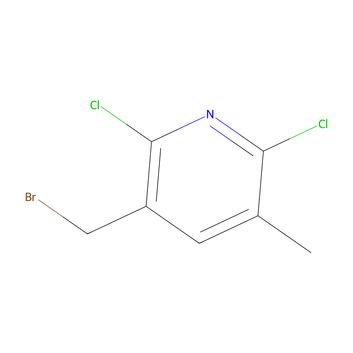 3-(Bromomethyl)-2,6-dichloro-5-methylpyridine molecular structure, CAS 137520-78-6