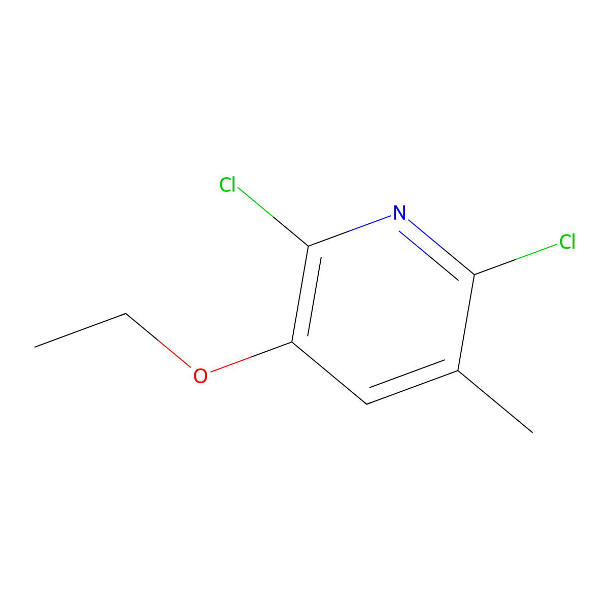 2,6-Dichloro-3-ethoxy-5-methylpyridine molecular structure, CAS 137520-87-7
