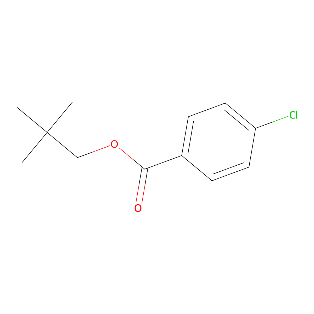 Benzoic acid, 4-chloro-, 2,2-dimethylpropyl ester molecular structure, CAS 137521-79-0