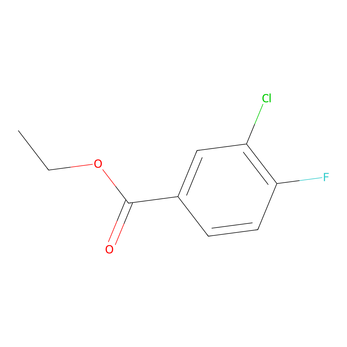 Benzoic acid, 3-chloro-4-fluoro-, ethyl ester molecular structure, CAS 137521-81-4