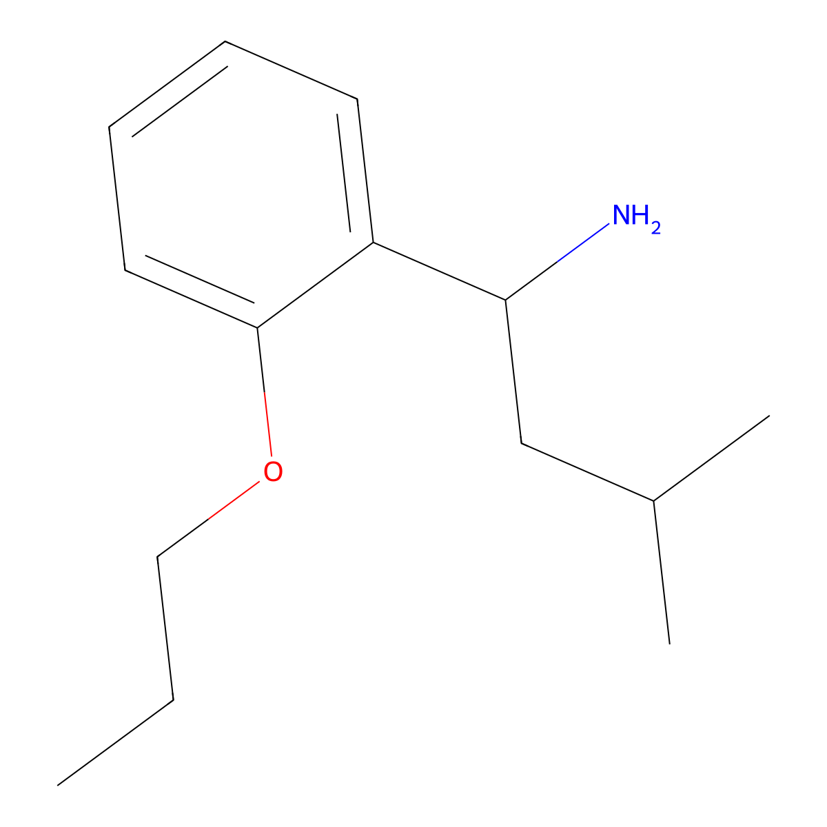 3-Methyl-1-(2-propoxyphenyl)butan-1-amine molecular structure, CAS 1375227-39-6