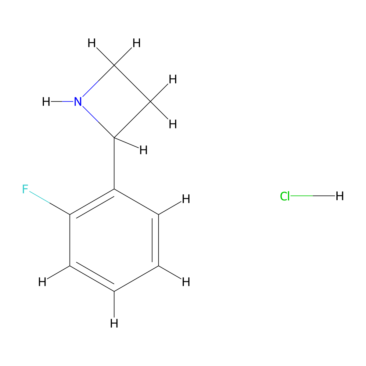 2-(2-Fluorophenyl)azetidine hydrochloride molecular structure, CAS 1375231-95-0
