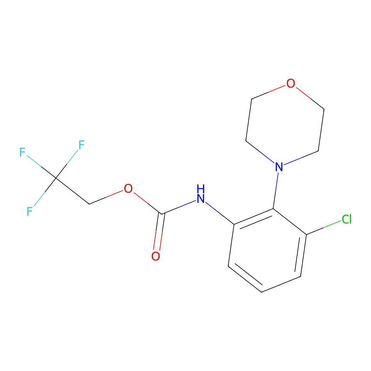 2,2,2-trifluoroethyl N-[3-chloro-2-(morpholin-4-yl)phenyl]carbamate molecular structure, CAS 1375238-97-3