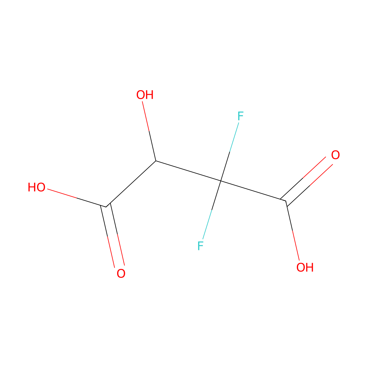 2,2-Difluoro-3-hydroxybutanedioic acid molecular structure, CAS 137524-39-1