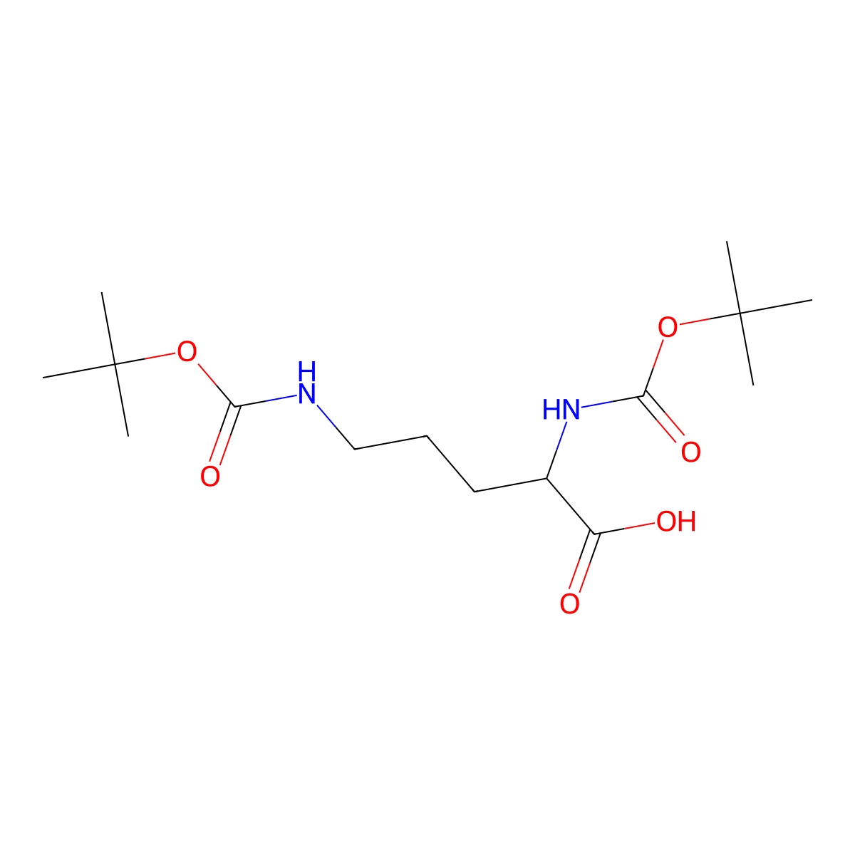 Boc-D-orn(boc)-OH molecular structure, CAS 137524-82-4