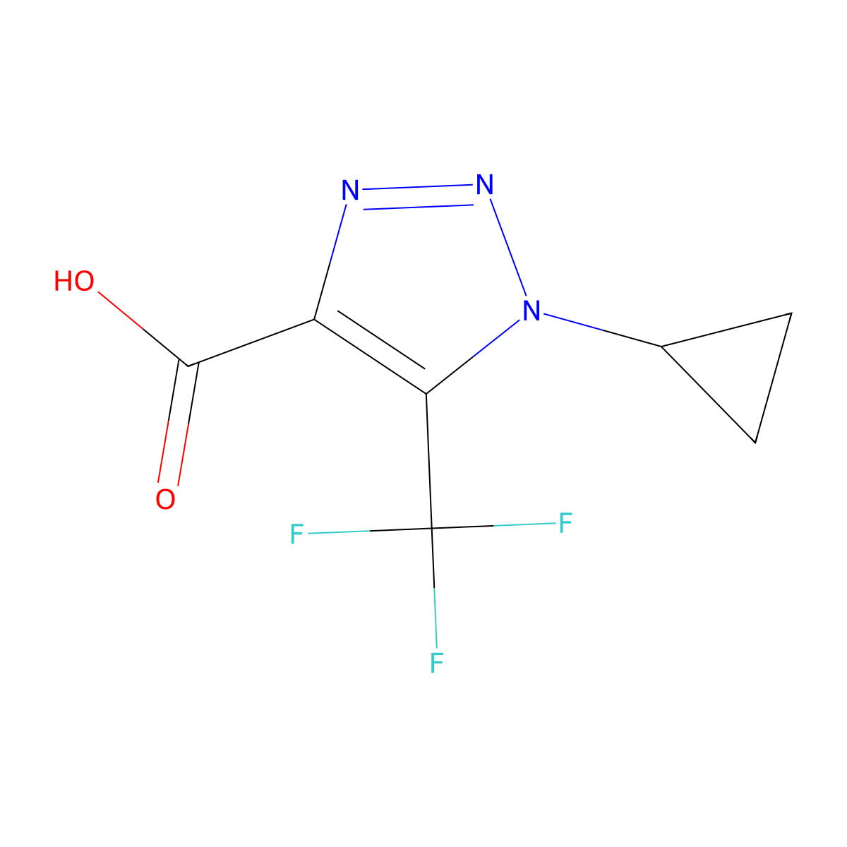 1-cyclopropyl-5-(trifluoromethyl)-1H-1,2,3-triazole-4-carboxylic acid molecular structure, CAS 1375244-62-4