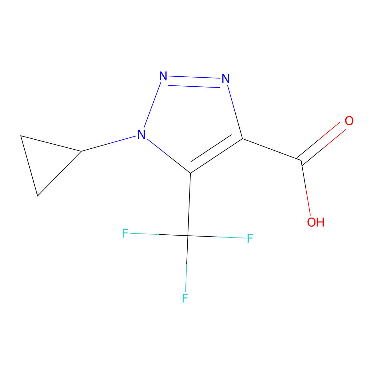1-cyclopropyl-5-(trifluoromethyl)-1H-1,2,3-triazole-4-carboxylic acid molecular structure, CAS 1375244-62-4