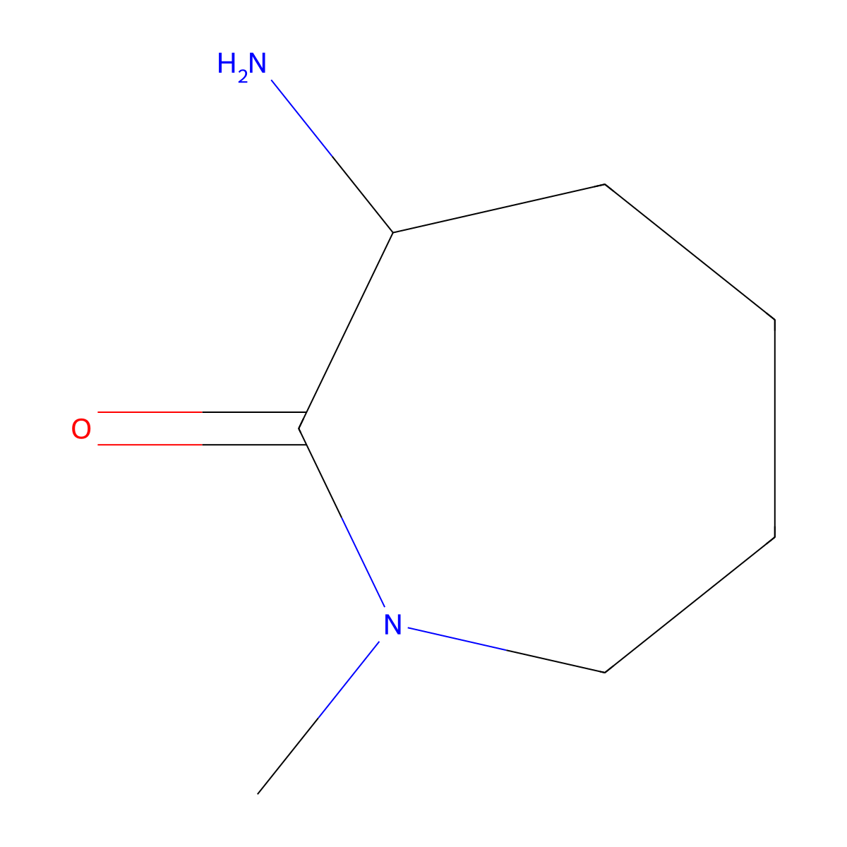 (3R)-3-amino-1-methylazepan-2-one molecular structure, CAS 1375245-25-2