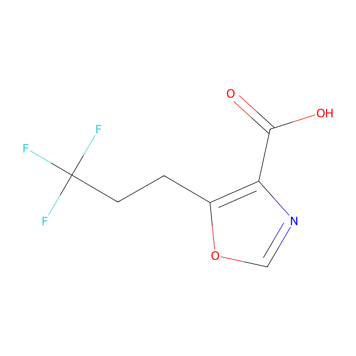 5-(3,3,3-Trifluoropropyl)-1,3-oxazole-4-carboxylic acid molecular structure, CAS 1375248-22-8