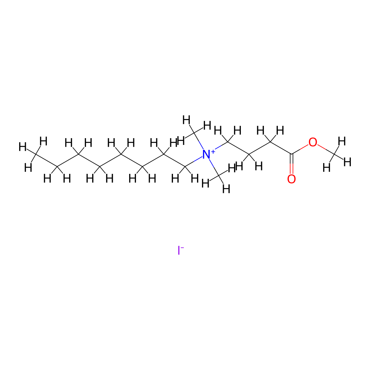 N-(4-Methoxy-4-oxobutyl)-N,N-dimethyl-1-octanaminium iodide molecular structure, CAS 137525-59-8