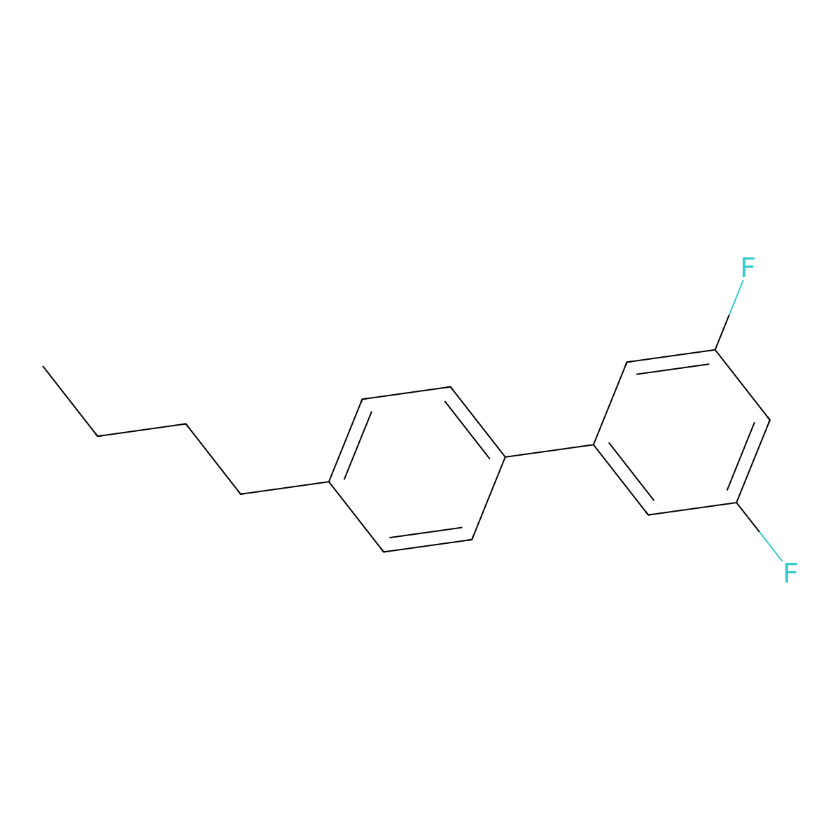 4'-Butyl-3,5-difluoro-1,1'-biphenyl molecular structure, CAS 137528-88-2