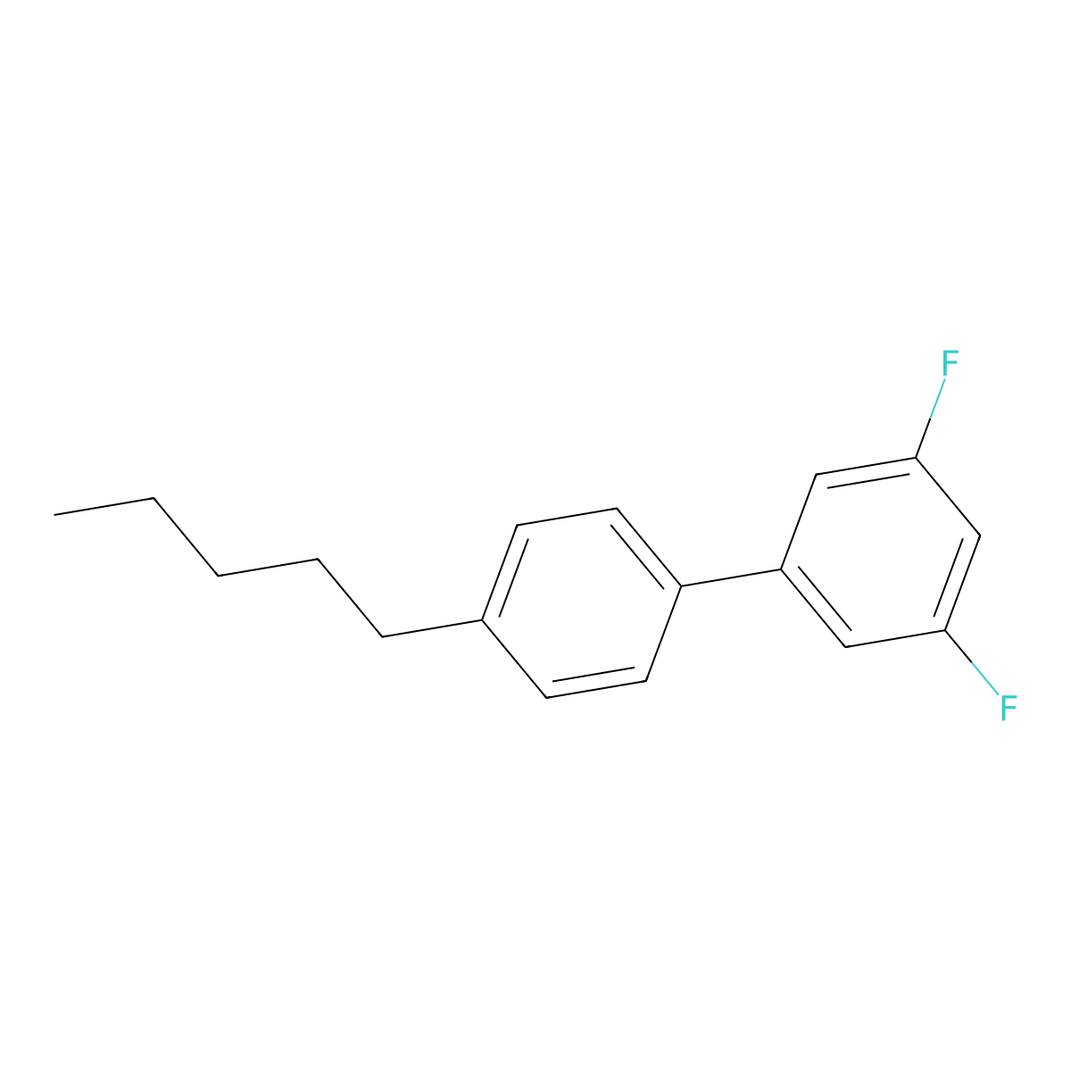 3,5-Difluoro-4'-pentyl-1,1'-biphenyl molecular structure, CAS 137528-89-3