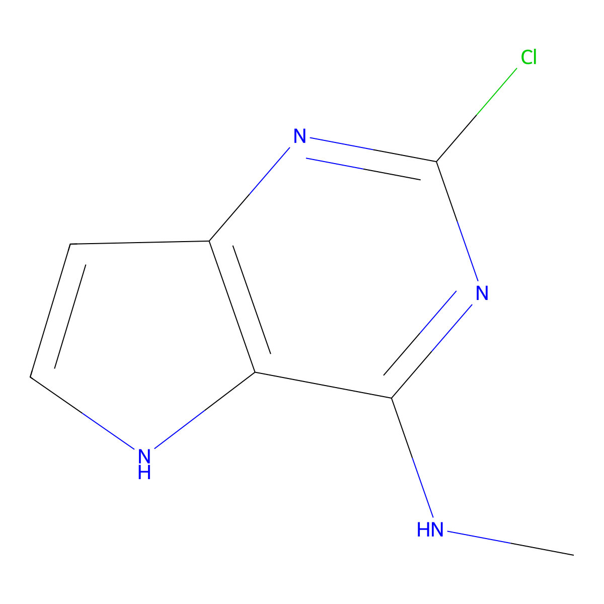 2-chloro-N-methyl-5H-pyrrolo[3,2-d]pyrimidin-4-amine molecular structure, CAS 1375301-41-9
