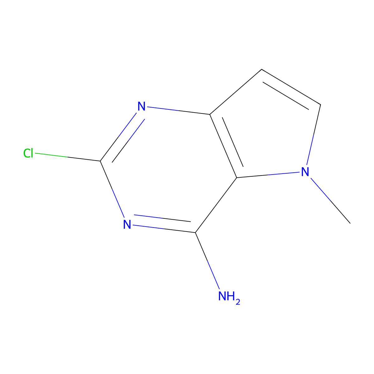 2-Chloro-5-methyl-5H-pyrrolo[3,2-d]pyrimidin-4-amine molecular structure, CAS 1375301-51-1