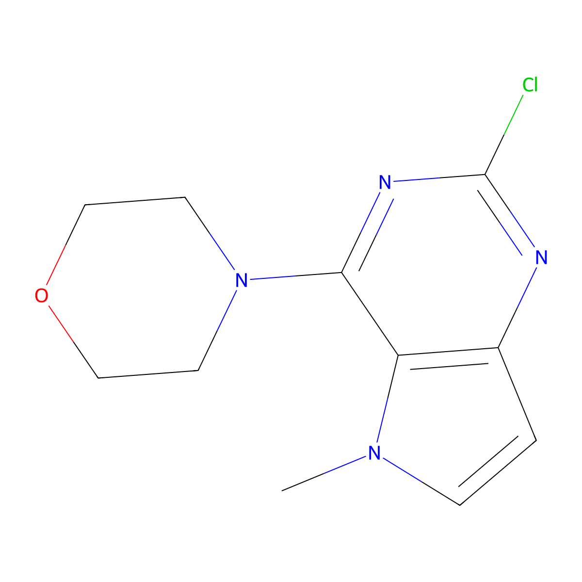 4-(2-Chloro-5-methyl-5H-pyrrolo[3,2-d]pyrimidin-4-yl)morpholine molecular structure, CAS 1375301-63-5