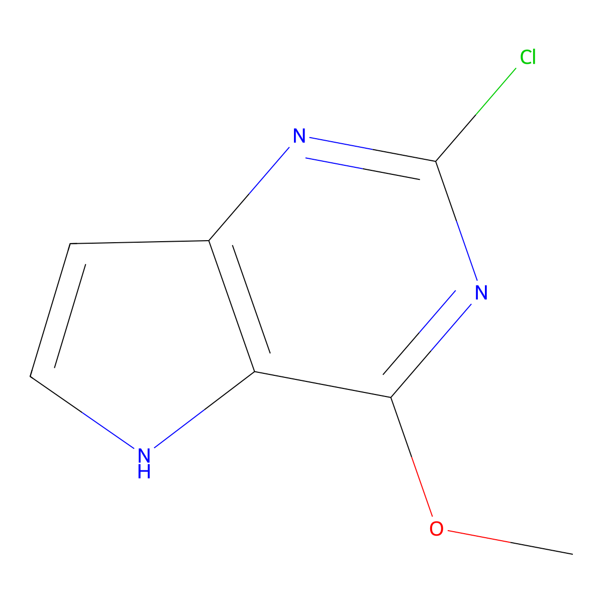 2-Chloro-4-methoxy-5H-pyrrolo[3,2-d]pyrimidine molecular structure, CAS 1375301-68-0