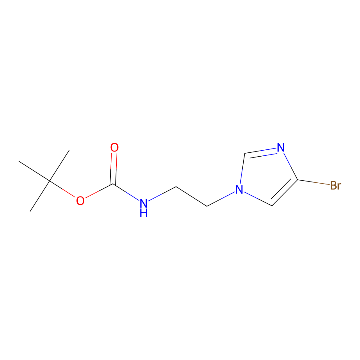Tert-butyl 2-(4-bromo-1H-imidazol-1-yl)ethylcarbamate molecular structure, CAS 1375301-85-1