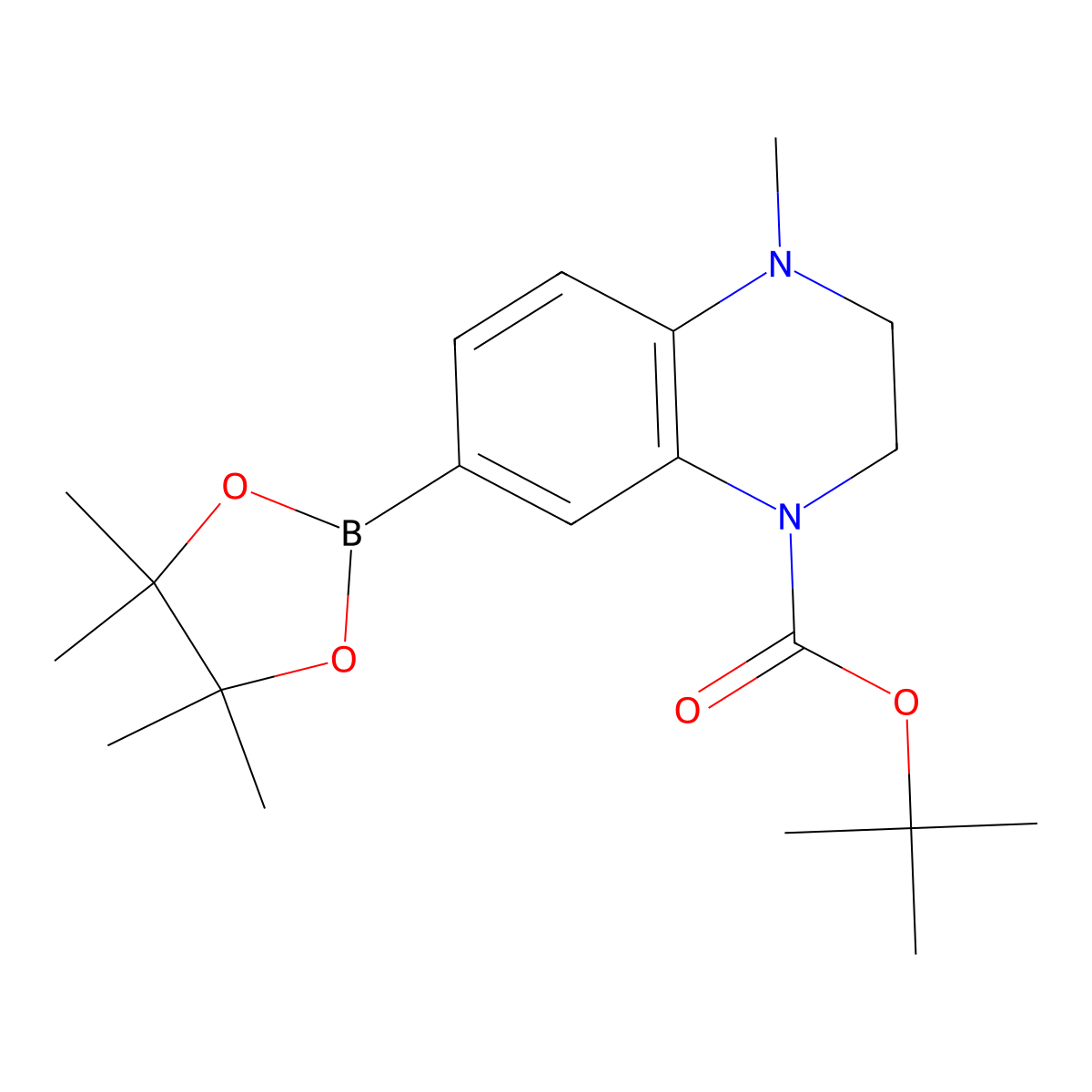 Tert-butyl 4-methyl-7-(tetramethyl-1,3,2-dioxaborolan-2-yl)-1,2,3,4-tetrahydroquinoxaline-1-carboxylate molecular structure, CAS 1375301-96-4