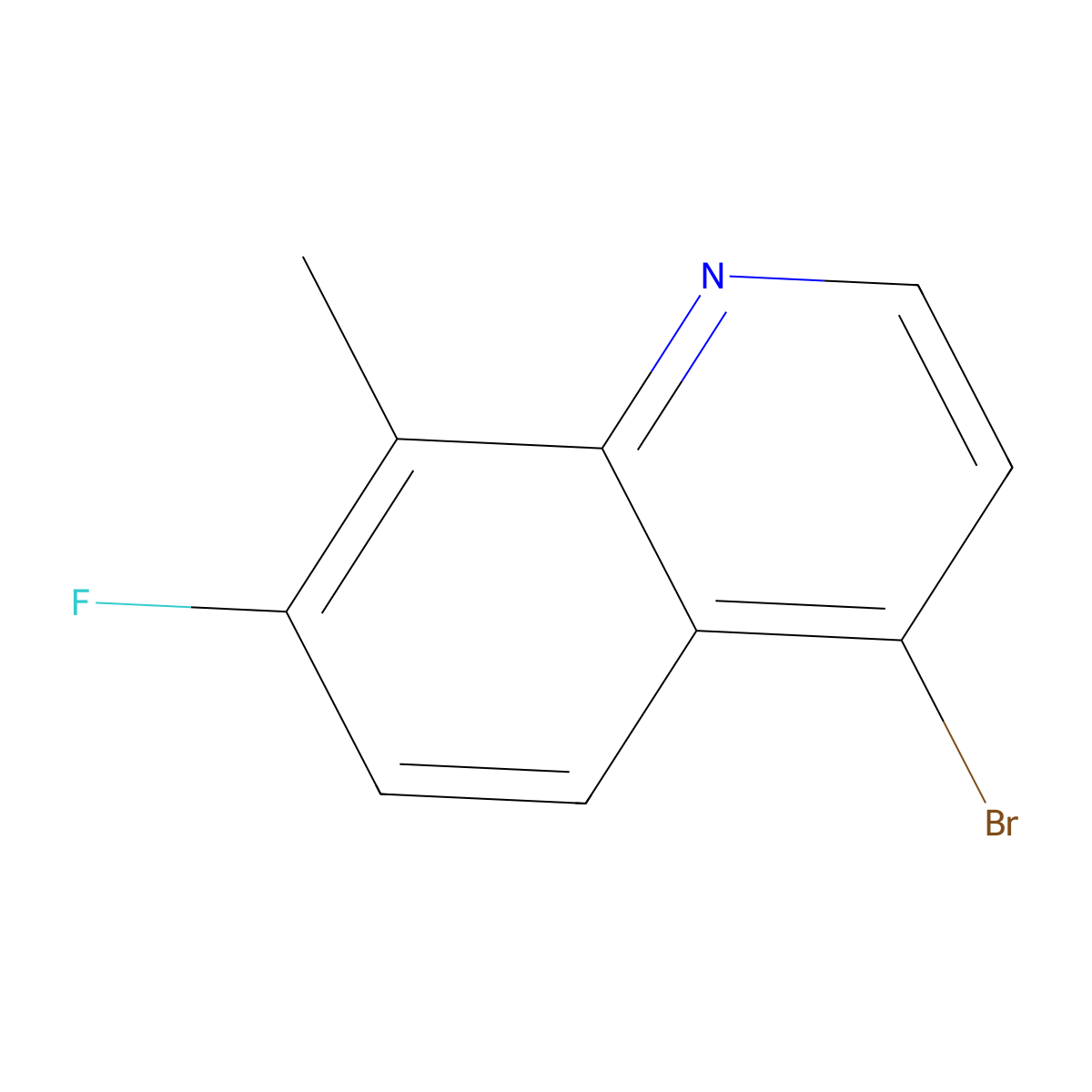 4-Bromo-7-fluoro-8-methylquinoline molecular structure, CAS 1375302-36-5
