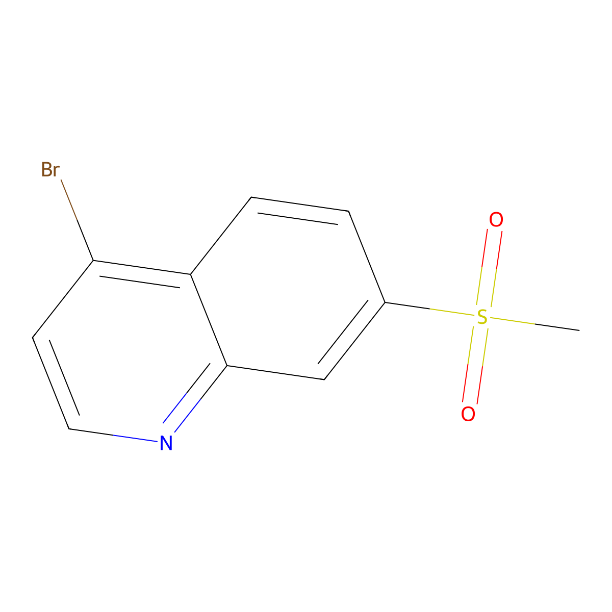4-Bromo-7-(methylsulfonyl)quinoline molecular structure, CAS 1375302-40-1