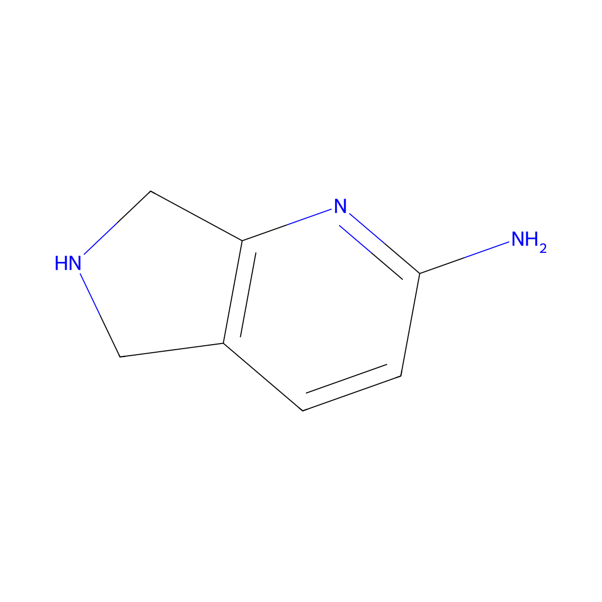 5H,6H,7H-pyrrolo[3,4-b]pyridin-2-amine molecular structure, CAS 1375302-66-1