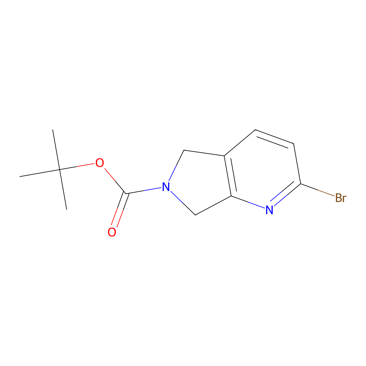 tert-Butyl 2-bromo-5H,6h,7H-pyrrolo[3,4-b]pyridine-6-carboxylate molecular structure, CAS 1375302-76-3