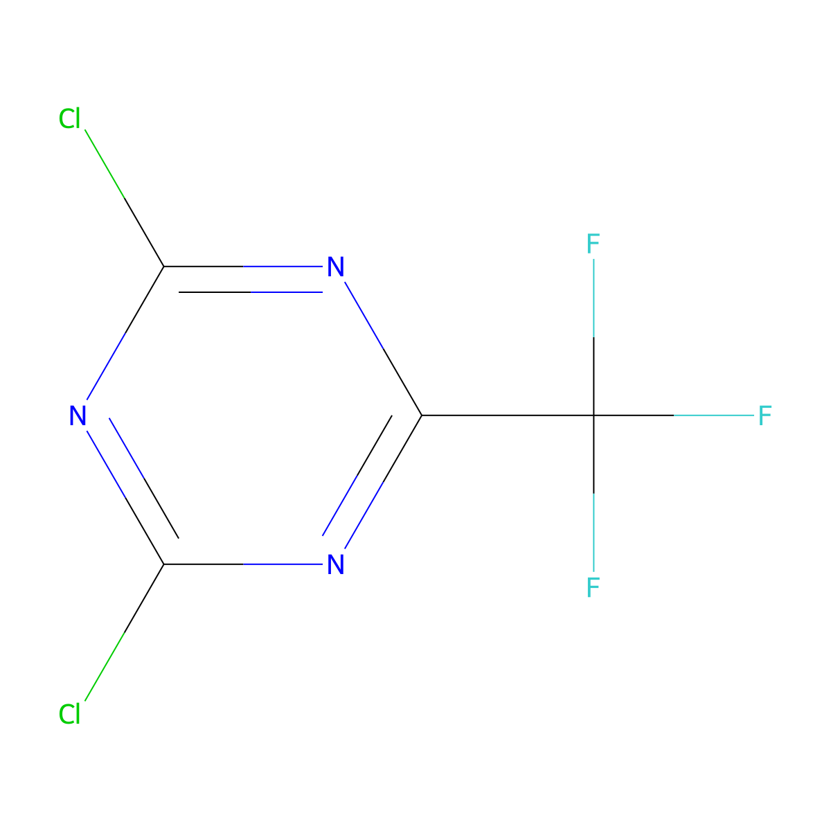 2,4-Dichloro-6-(trifluoromethyl)-1,3,5-triazine molecular structure, CAS 1375302-81-0