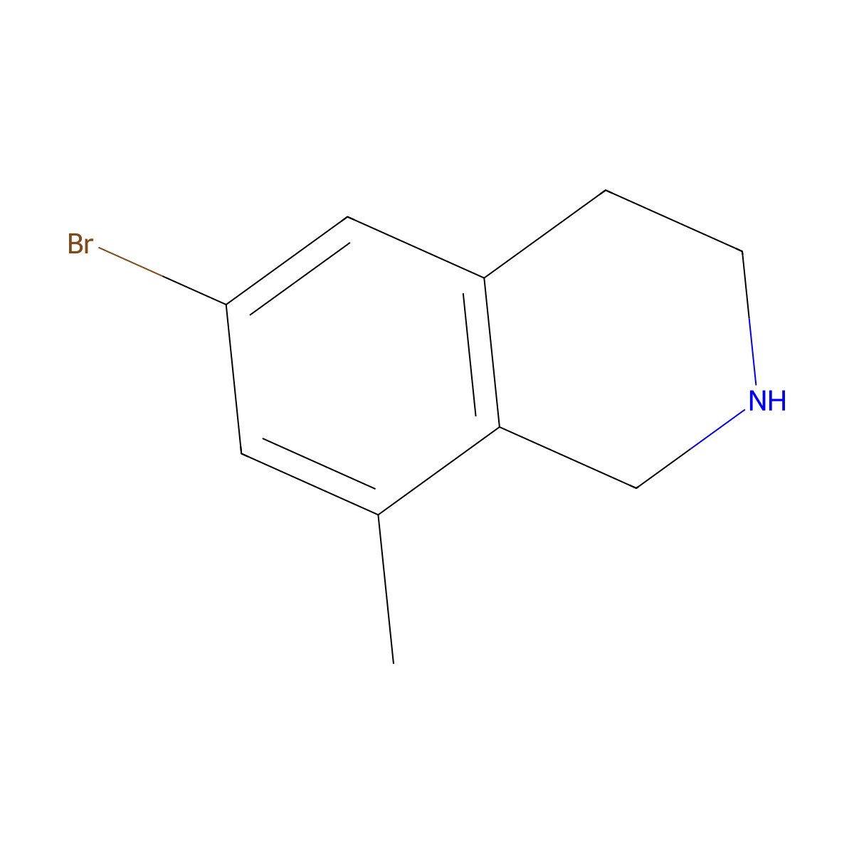 6-Bromo-8-methyl-1,2,3,4-tetrahydroisoquinoline molecular structure, CAS 1375302-92-3