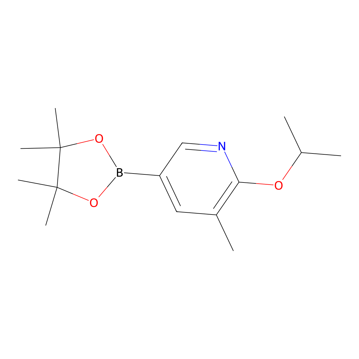 2-Isopropoxy-3-methyl-5-(4,4,5,5-tetramethyl-1,3,2-dioxaborolan-2-yl)pyridine molecular structure, CAS 1375303-04-0