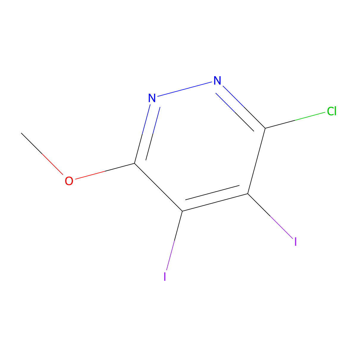 3-Chloro-4,5-diiodo-6-methoxypyridazine molecular structure, CAS 1375303-14-2