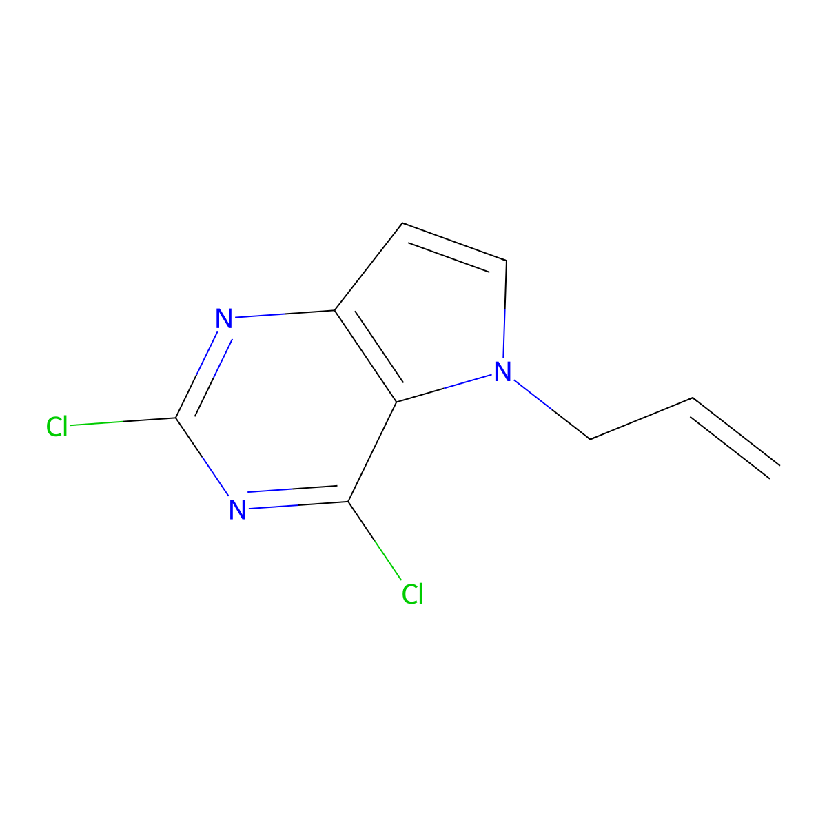 5-allyl-2,4-dichloro-5H-pyrrolo[3,2-d]pyrimidine molecular structure, CAS 1375303-26-6