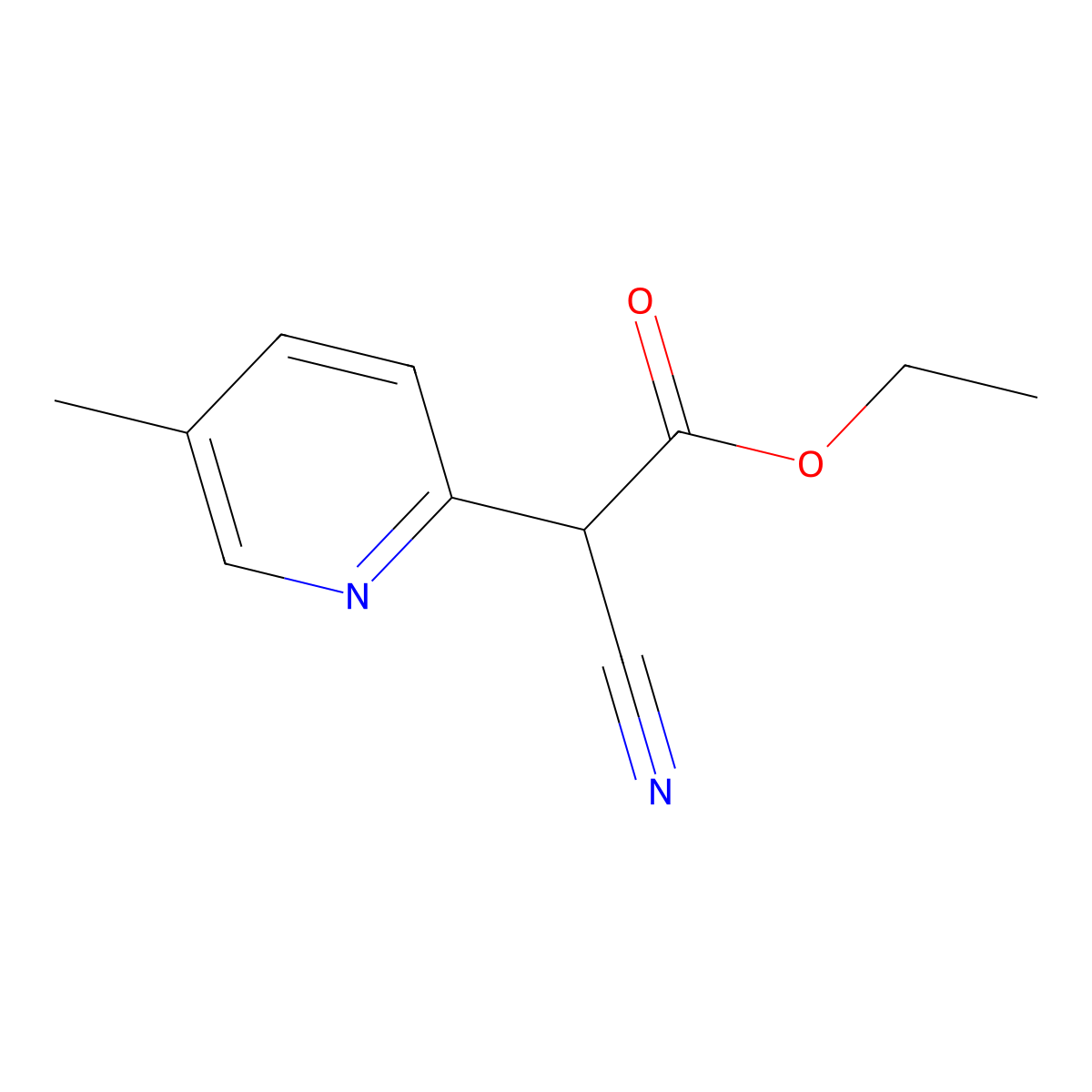 Ethyl 2-cyano-2-(5-methylpyridin-2-yl)acetate molecular structure, CAS 1375303-32-4