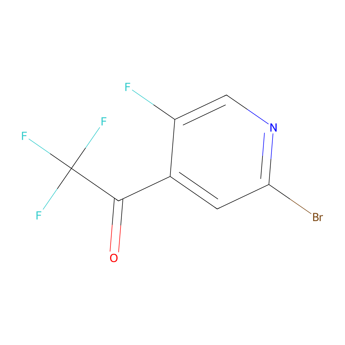 1-(2-Bromo-5-fluoropyridin-4-yl)-2,2,2-trifluoroethanone molecular structure, CAS 1375303-33-5