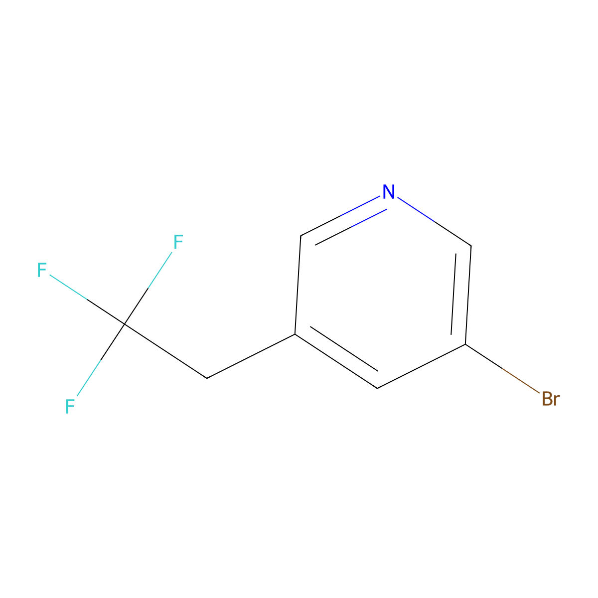 3-Bromo-5-(2,2,2-trifluoroethyl)pyridine molecular structure, CAS 1375303-72-2