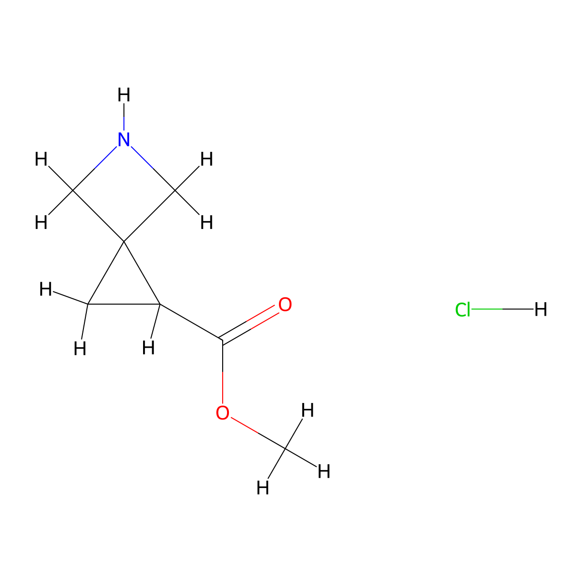 Methyl 5-azaspiro[2.3]hexane-1-carboxylate hydrochloride molecular structure, CAS 1375303-88-0