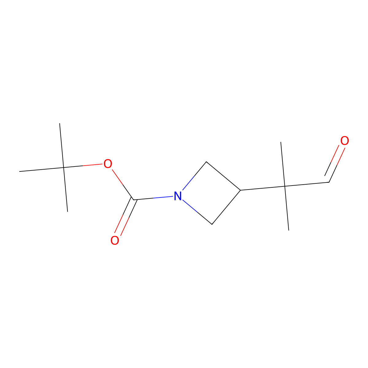 tert-Butyl 3-(2-methyl-1-oxopropan-2-yl)azetidine-1-carboxylate molecular structure, CAS 1375303-91-5