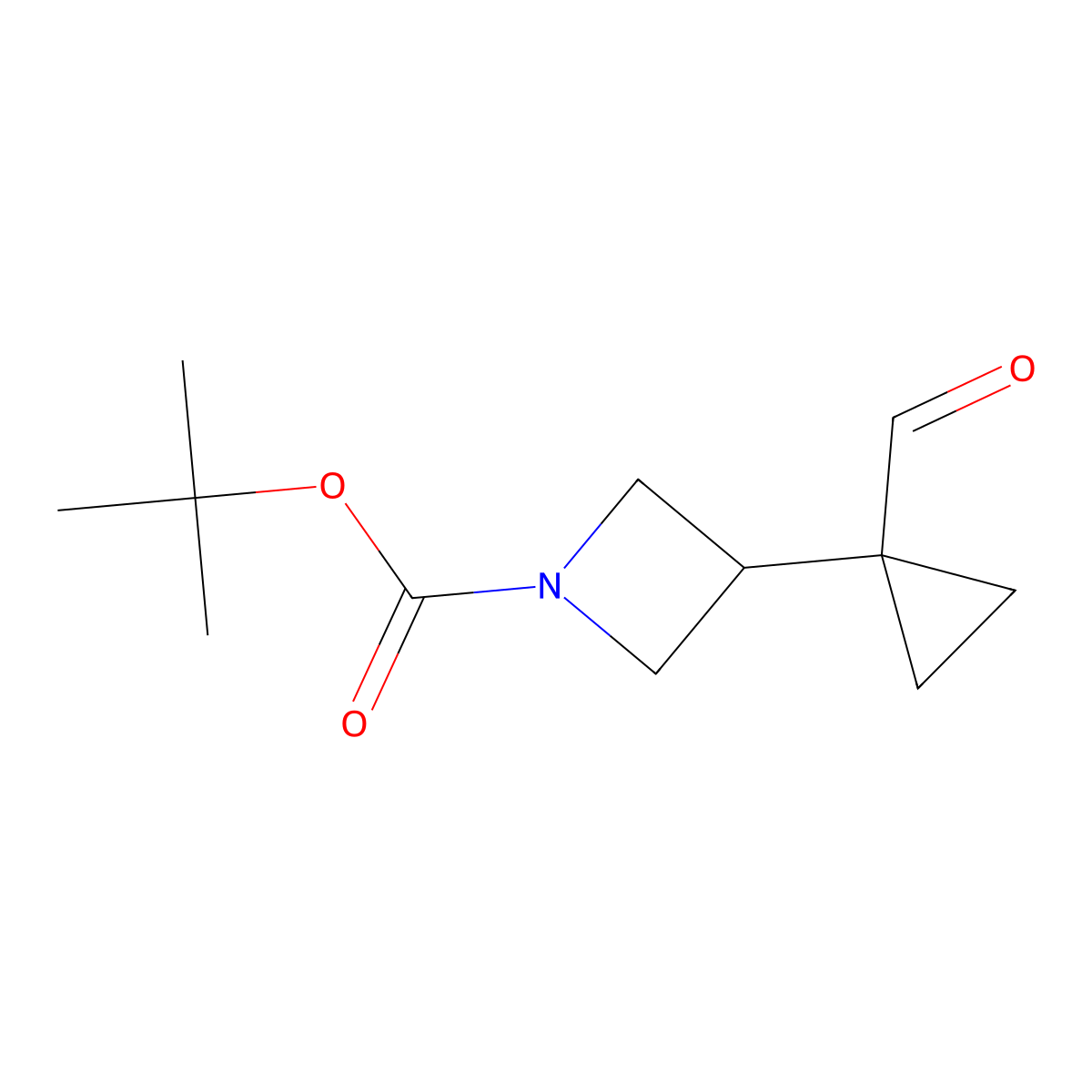 Tert-butyl 3-(1-formylcyclopropyl)azetidine-1-carboxylate molecular structure, CAS 1375303-92-6