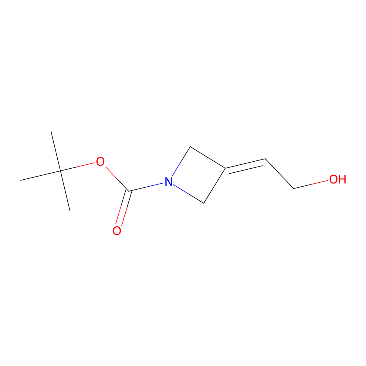 Tert-butyl 3-(2-hydroxyethylidene)azetidine-1-carboxylate molecular structure, CAS 1375303-95-9