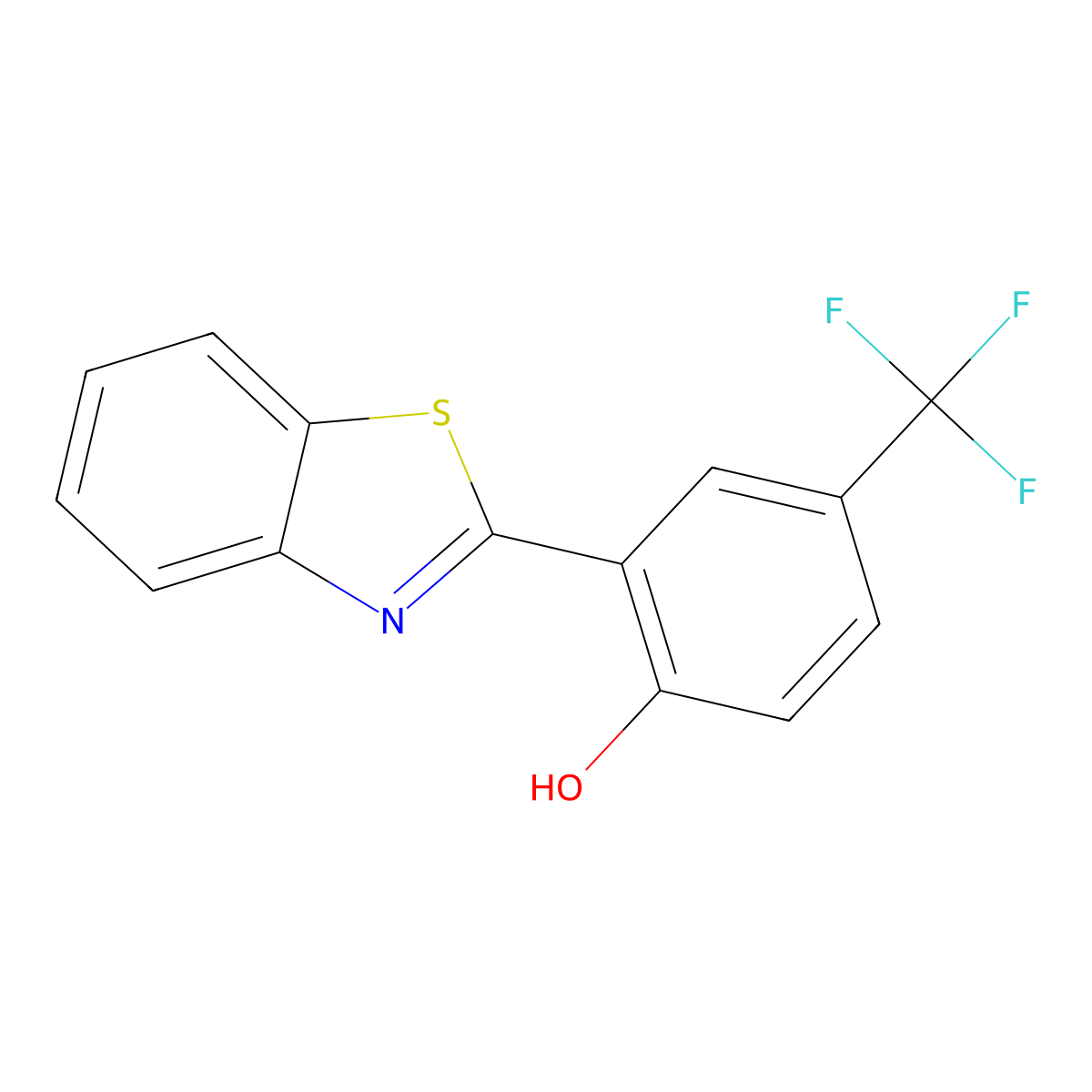 2-(Benzo[D]thiazol-2-YL)-4-(trifluoromethyl)phenol molecular structure, CAS 1375328-72-5