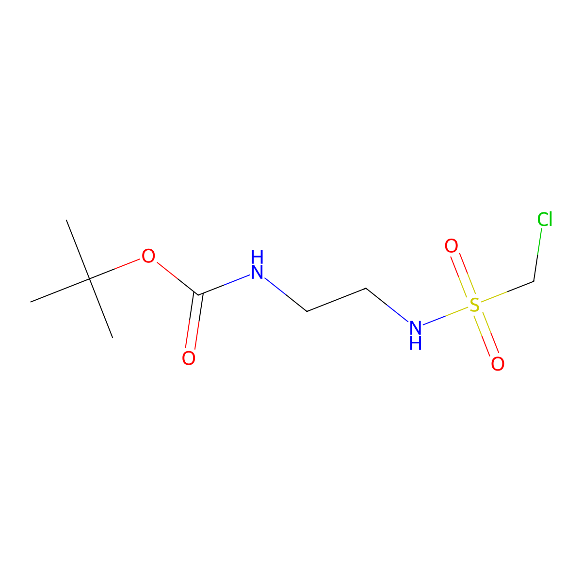 N-[2-(Boc-amino)ethyl]-1-chloromethanesulfonamide molecular structure, CAS 1375338-62-7
