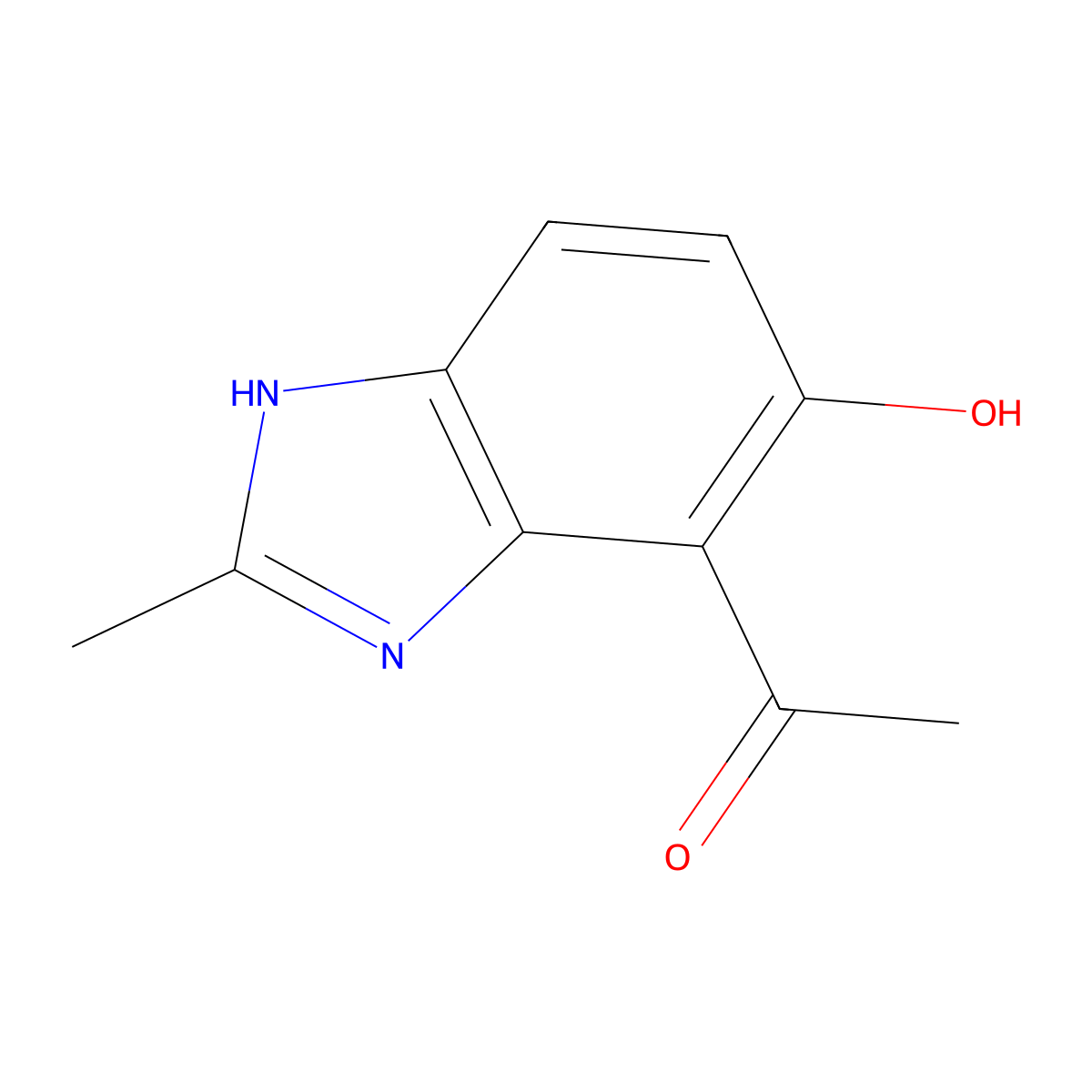 Ethanone, 1-(5-hydroxy-2-methyl-1H-benzimidazol-4-yl)-(9CI) molecular structure, CAS 137538-57-9