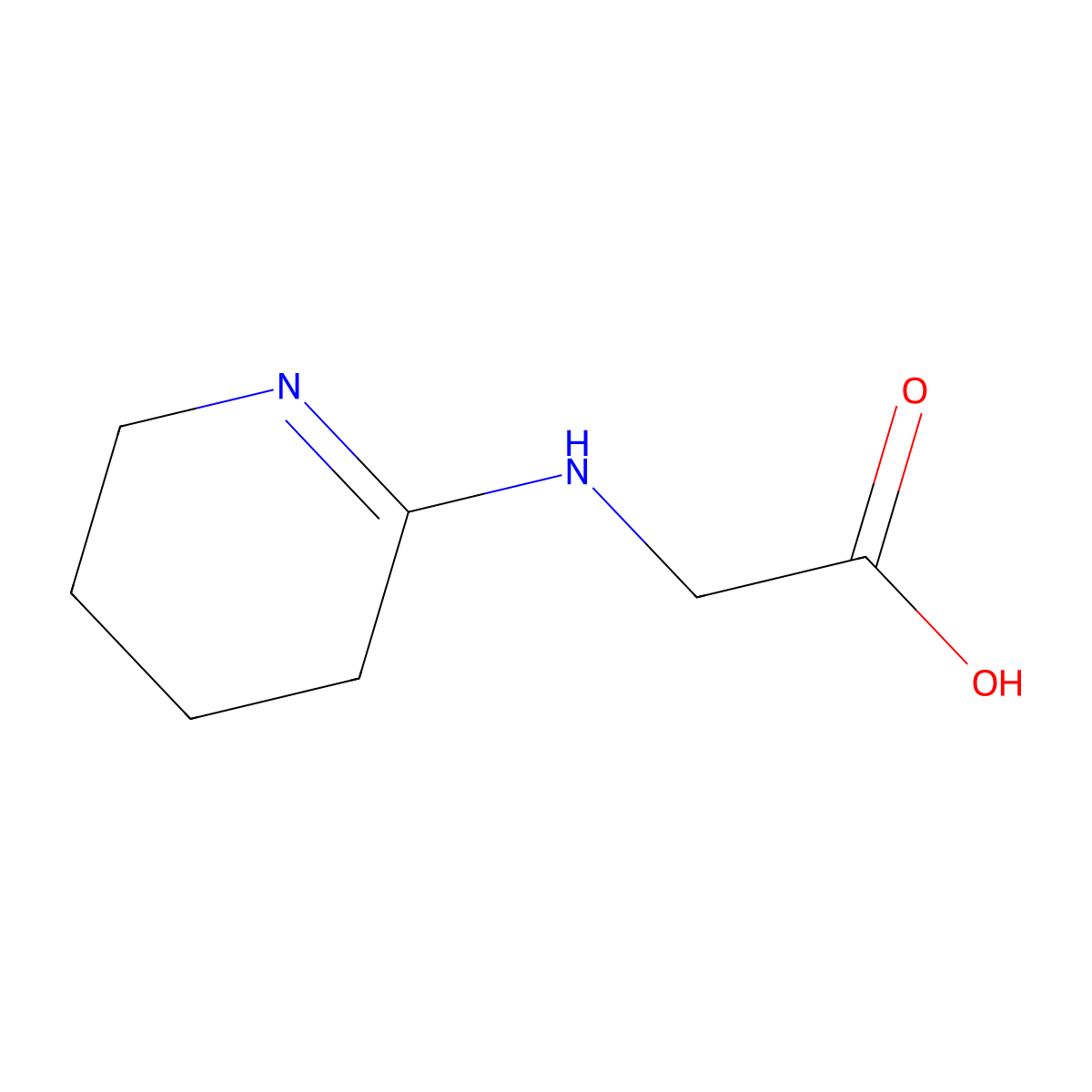 N-(3,4,5,6-Tetrahydro-2-pyridinyl)glycine molecular structure, CAS 13754-02-4