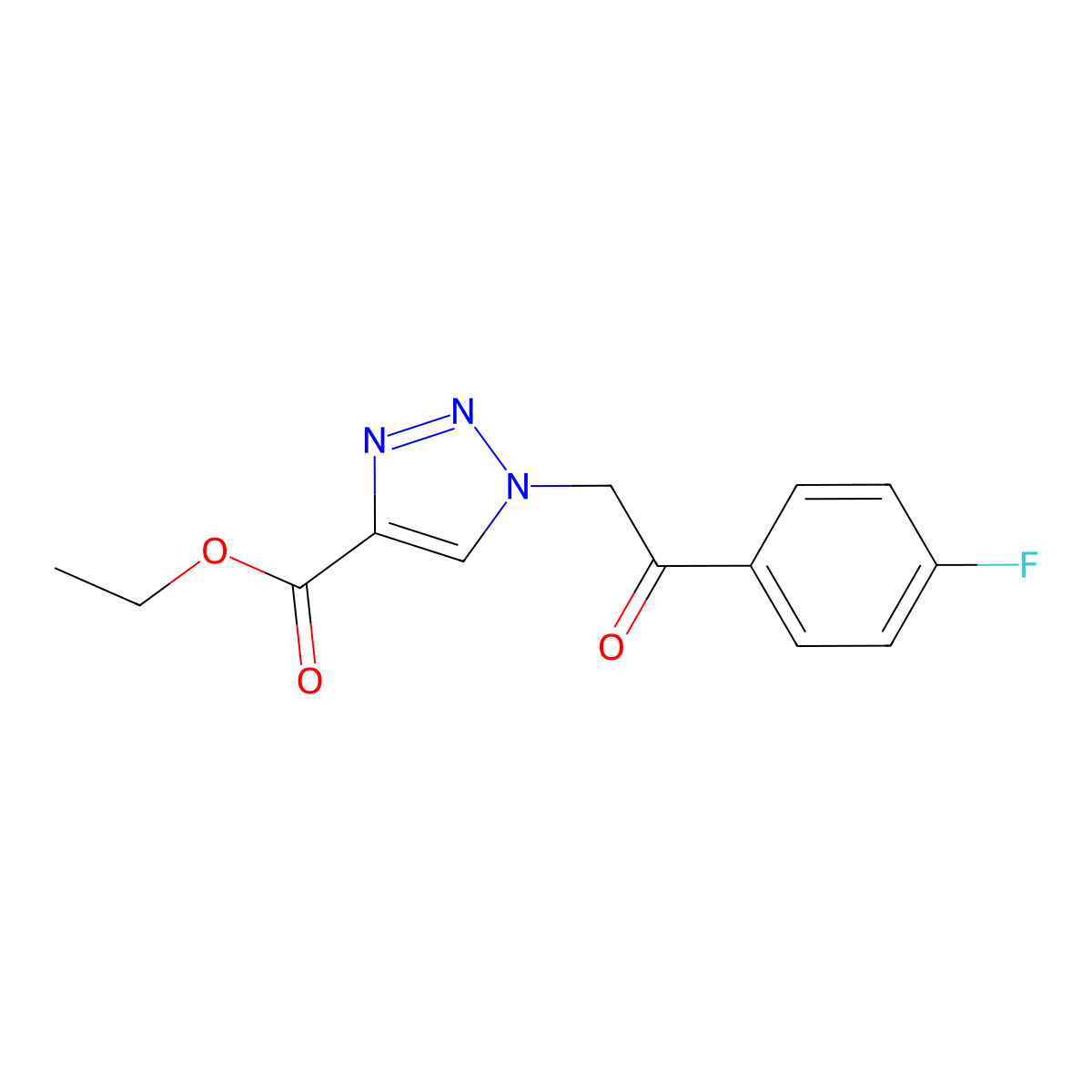 ethyl 1-[2-(4-fluorophenyl)-2-oxoethyl]-1H-1,2,3-triazole-4-carboxylate molecular structure, CAS 1375415-12-5