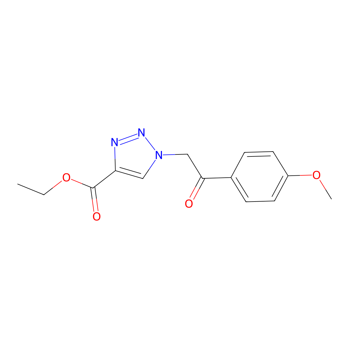 ethyl 1-[2-(4-methoxyphenyl)-2-oxoethyl]-1H-1,2,3-triazole-4-carboxylate molecular structure, CAS 1375415-14-7
